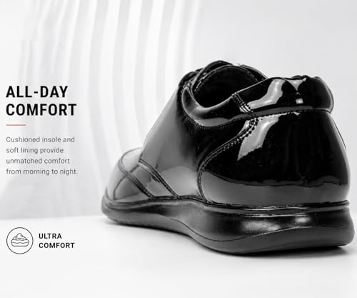 Image of Kraasa Men's Formal Lace-Up Shoes | Vegan Leather Upper | Airmix Sole | High Cushioning | Lightweight & Comfortable Office Dress Shoes