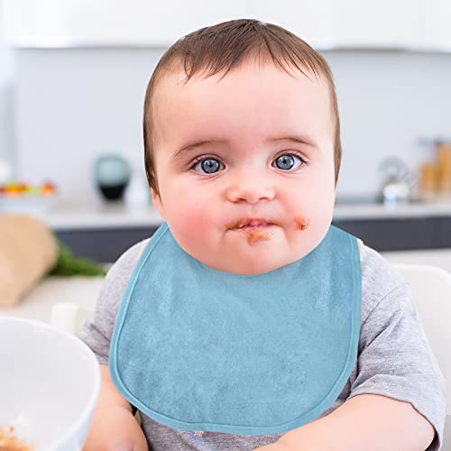 Vicloon Baby Bibs, 8Pcs Terry Bib Set, Baby Bibs For Boys, Girls,Terry Drool Cotton Bibs Waterproof Protection, Adjustable Hook-&-Loop Closure, Baby Bibs T For Feeding, Drooling(Color) #TOP6