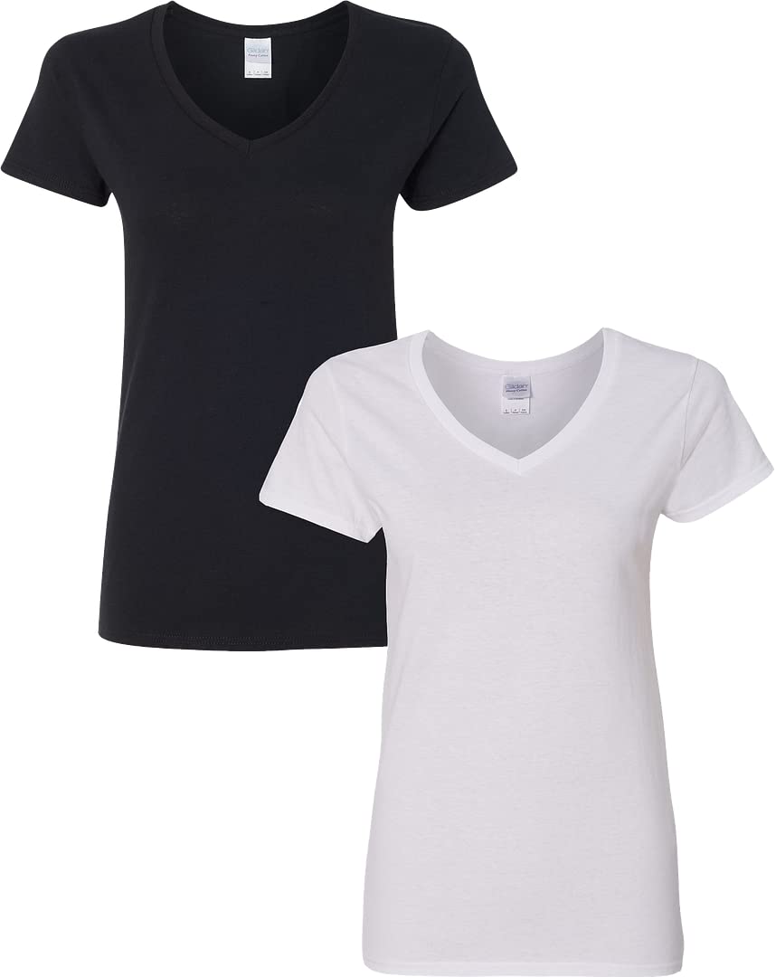 Gildan Heavy Cotton V-Neck T-Shirt, 2-Pack T-Shirt Femme