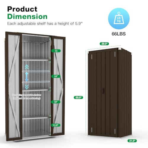 Image of AECOJOY Outdoor Storage Cabinet Waterproof, 70 inch Vertical Tall with Base