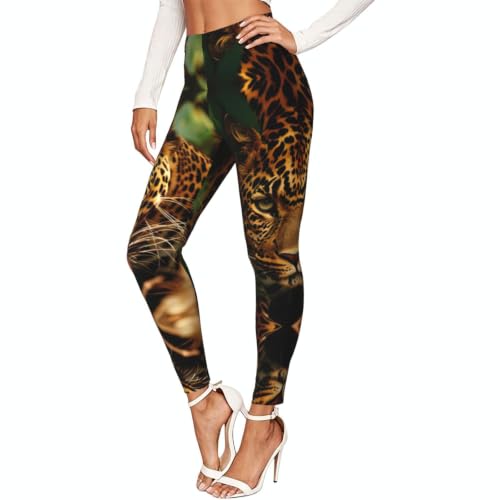 Leggings de compresión moldeadores para mujer con estampado de leopardo de tacto suave