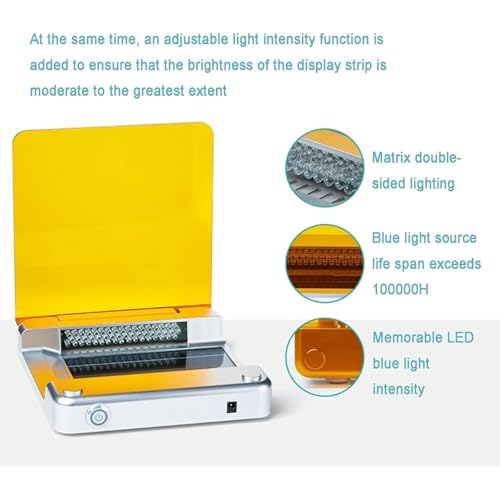 Transiluminador de luz azul con filtro ámbar e intensidad ajustable para imágenes de laboratorio de alta definición, instrumento de corte de gel para un análisis preciso