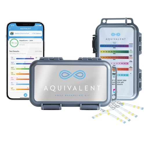 Aquivalent Advanced Pool & Hot Tub Test Strips with AI-Powered Mobile App - All-in-One Water Test Kit for Pools, Spas, and Above Ground Pool Accessories (Starter kit)