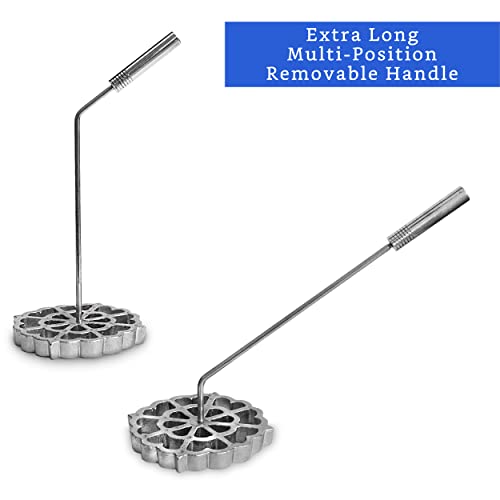 Bunuelos Mold with Handle (4.7 in Cast Aluminum) - Molde para Buñuelos de Viento Mexicanos - Buñuelos de Viento Moldes - Bunuelo Mold Mexican Cookware - Rosette Iron Set with Handle - Rosette Mold