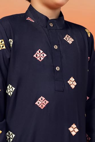 Image of Fashion Dream Boys Cotton Blend Geometric Kurta Payjama Set| Ethnic Set