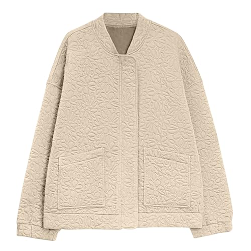 Bomber Jackets for Women Fashion Cute Jacquard Coats Casual Long Sleeve Zip Up Coats 2025 Fall Lightweight Jackets4