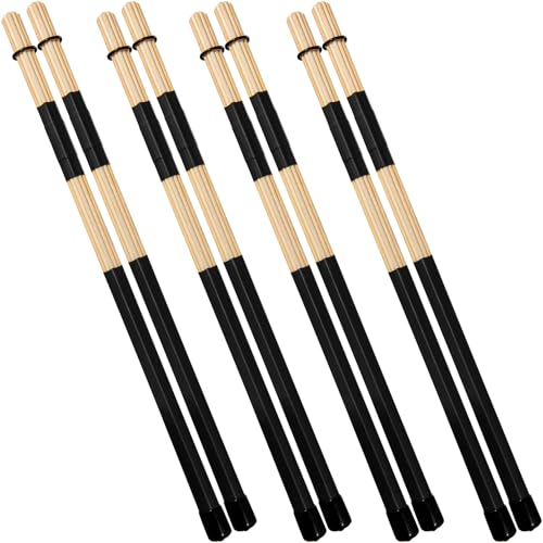 4Pair Jazz Drum Sticks Drumsticks Bamboo Punk Drum Sticks for Jazz Folk Music