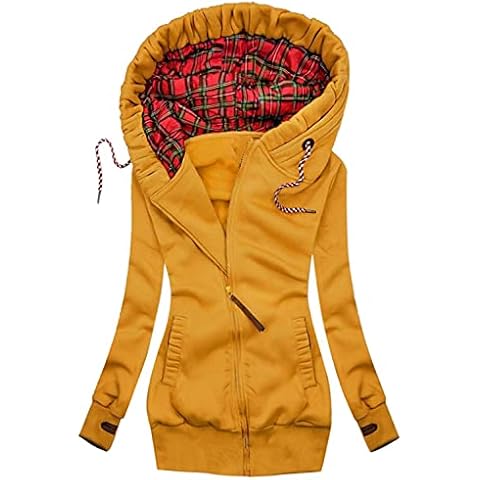 mkiuyeu Winterjacke Damen Fellkapuze Dickere Parka Jacken Langarm Herbst-Winter Mantel Cover