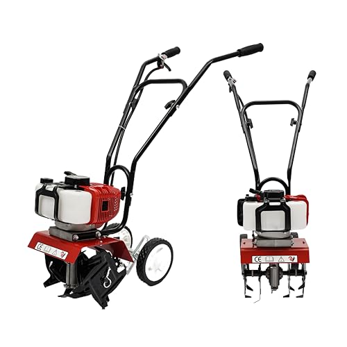52cc Tillers And Cultivators Petrol Garden Tiller Cultivator Petrol Rotavators For Allotment Soil Tillage 30cm Working Width 3-12cm Depth