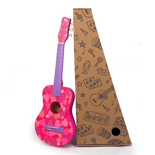 CB SKY 30-inch Junior/Student Acoustic Guitar Pink/Beginner/Kids (PINK HEART)