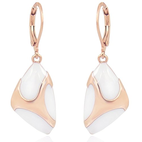 Preisvergleich Produktbild Ohrringe Rosegold Weiß Damen Ohrhänger von NOBEL SCHMUCK