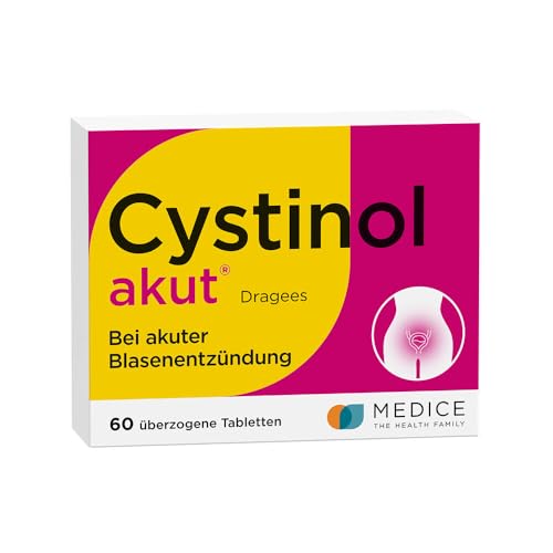 Cystinol akut 60 Dragees - bei Blasenentzündung & Harnwegsinfektion - akut & antibakteriell - pflanzlich - ohne Antibiotika