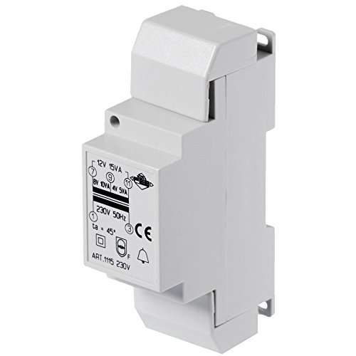 Feb 1115 Trasformatore Per Campanello 12 Vac, 15 Va, W, 230 V, Grigio Chiaro