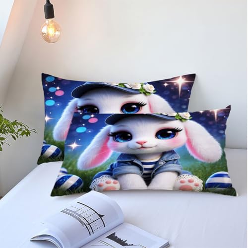 Housse de couette 160x200 lapin et 2 taies 65x65 en microfibre - 5