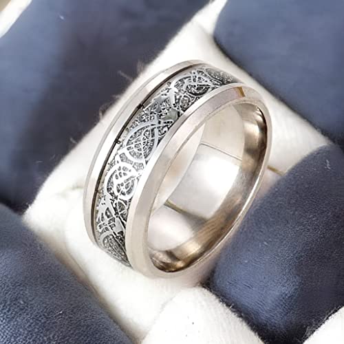 Inscool 2pcs Stainless Steel Decorative Rings for Men, Gold, Sliver Rings Suitable for both Men and Women, Classic and Attrative design, Perfect for Engagement and Wedding Band Ring Pack