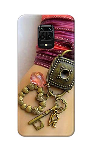 Image of Girl Hand with Keychain Hard Back Case Cover for Redmi Note 9 Pro /Note 9 Pro Max /Redmi Note 10 Lite Back Cover -(J5) VNS2228
