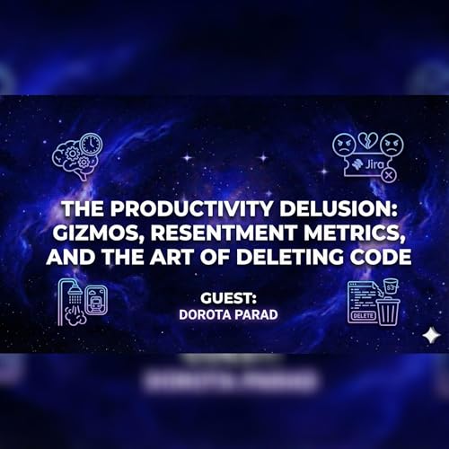 『The Productivity Delusion: Gizmos, Resentment Metrics, and the Art of Deleting Code』のカバーアート