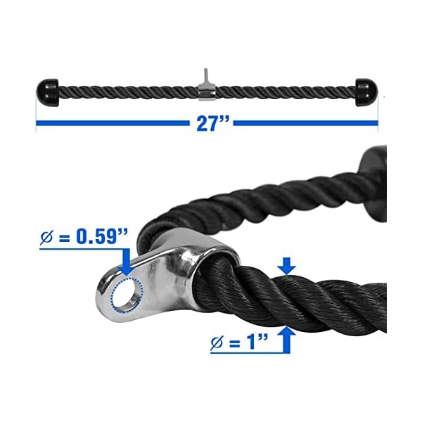 Yes4All Cable Machine Attachment, Row Handles, Tricep Rope, Straight Bar, V Bar, LAT Pulldown Accessories Load 880 LB for Home Gym - Image 2