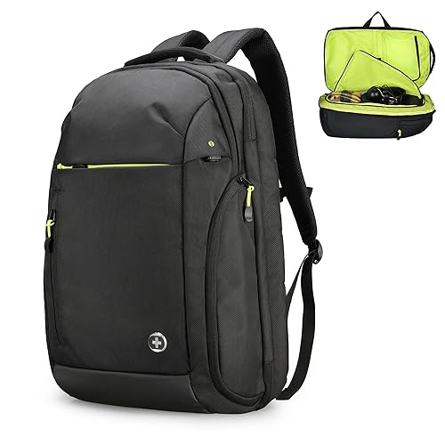 Swissdigital Design Large Travel Backpack for Men,17 Inch Laptops Backpack with USB Charging Port,Carry on Business Anti-theft Backpack With RFID Protection (JAVA SD805)
