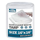 Lona blanca semitransparente de 10 x 12 pies, cubierta de invernadero para