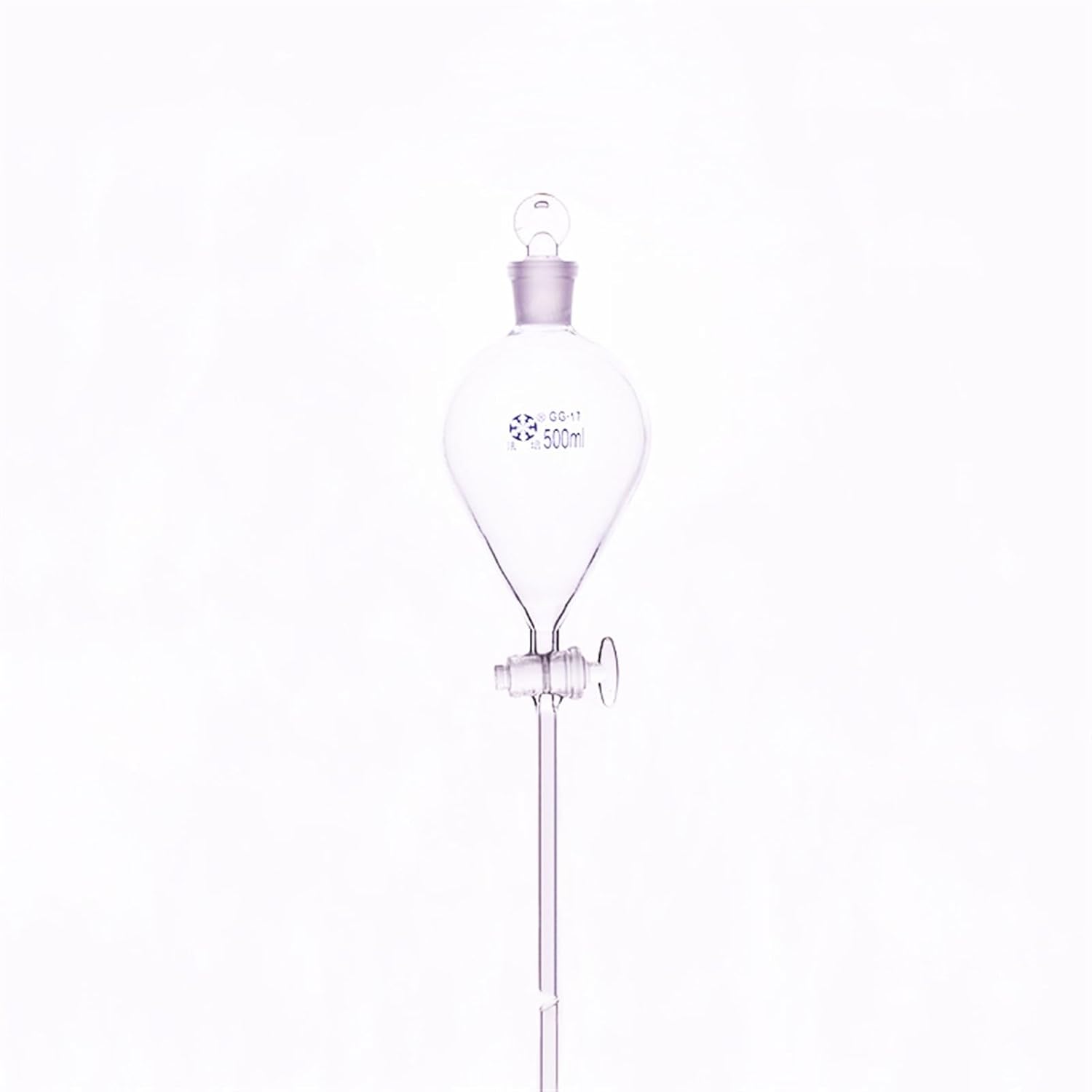 Separatory Funnel Globe Shape,with Ground-in Glass Stopper and Stopcock 500ml,Spherical Separatory,Glass Switch Valve