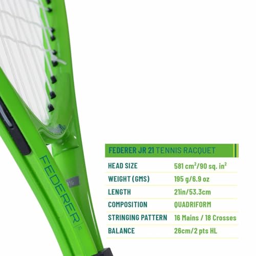 Image of Wilson Federer 21 Junior Tennis Racquet, Size 21 inch (5-6 Year Old)
