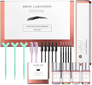 Eyebrow Lamination Kit,Professional Brow Lift Kit Premium Eyebrow Lift Kit Trendy Fuller Brow Look Semi-Permanent Tinting Make Brow Lifted Suitable Result Lasts 6 Weeks For Home Salon Makeup Use