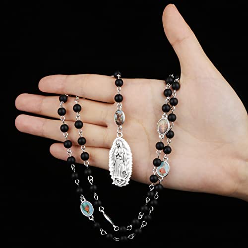 Chaplet of Seven Sorrows Rosary Virgin Mary Prayer Beads Chain Our Lady Crucifix Cross Necklace4