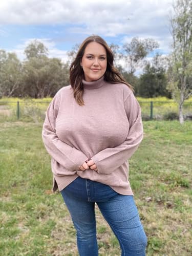 Image of TIYOMI Plus Size Sweater Tops for Women Turtleneck Warm Pullover XL-5XL