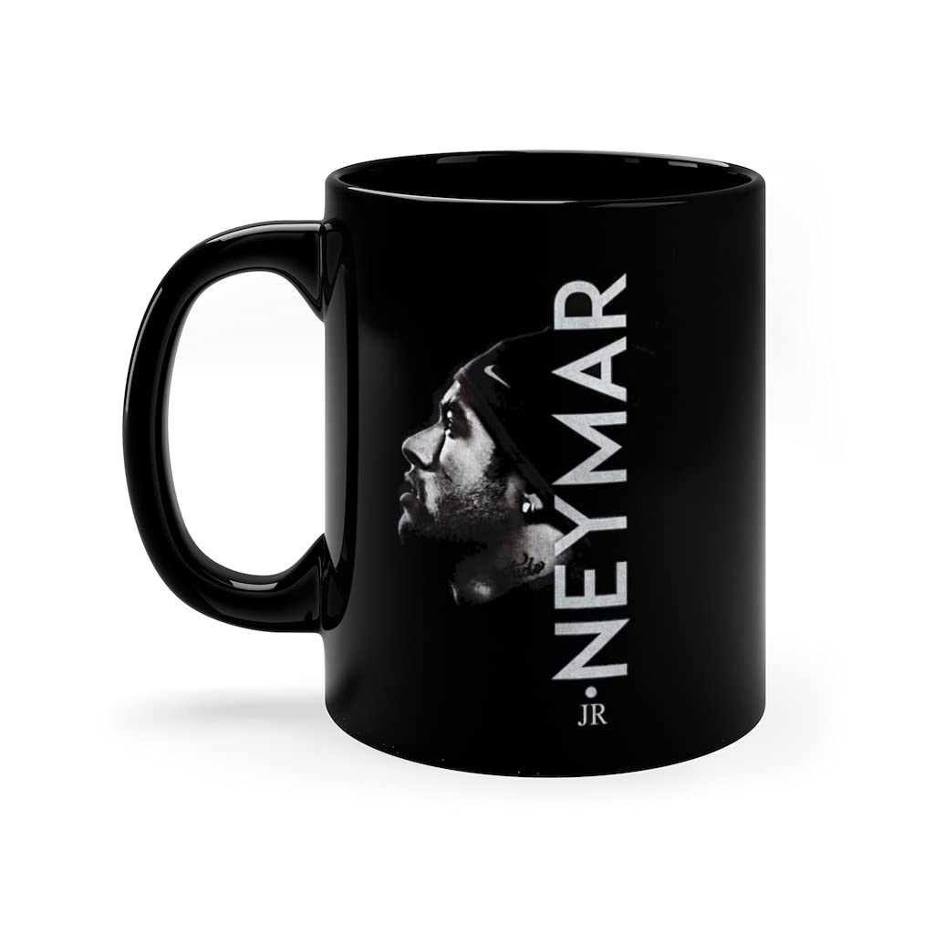 bestylishartbestylishart Ceramic Neymar Designer Printed Black Coffee Mug, for Neymar Jr Fans & Lovers, Football Lovers.