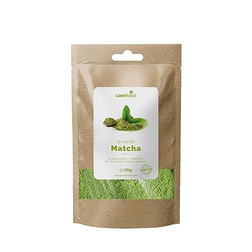 Carefood - Té Verde Matcha Premium 100% Orgánico - Té Matcha Ceremonial Bio y Apto para Veganos - 70 g