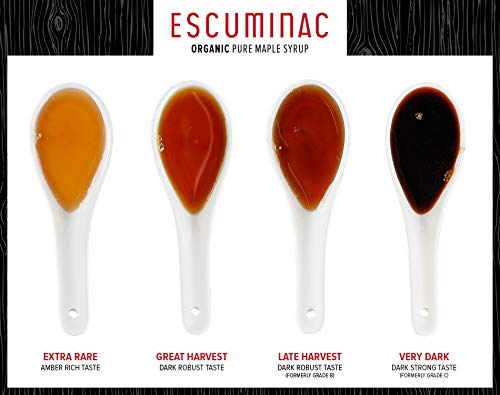 Award Winning Escuminac Unblended Maple Syrup 12 x 50ml Wedding Favors And Stocking Stuffers - Canadian Grade A - Extra Rare - Pure Organic Single Forest - Smooth Velvety 1.7 fl oz Sample Size