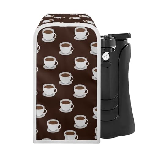 Kathyboom Coffee Cup Pattern Electric Can Opener Dust Cover Portable Can Opener Cover Anti Dust Cover Fit for Most Can Openers Home Kitchen Decor