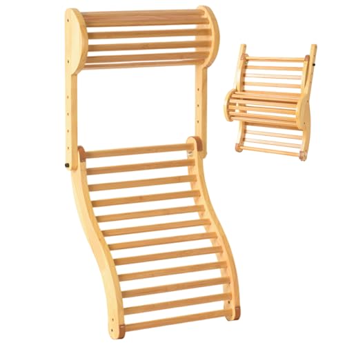 Dossier de sauna en bois avec appui-tête réglable et courbe en S