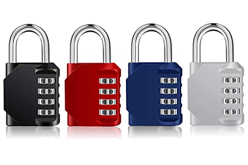 Image of ZHEGE Combination Locker Lock, 4 Digit Outdoor Padlock for Gym, School, Gates, Doors, Fence, Hasps and Storage