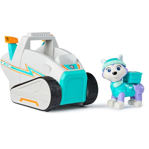 PAW PATROL - Everest-Figur mit Schneemobil-Rettungsfahrzeug, stabiles Basis-Fahrzeug (2025), authentisches Spielzeug zur Serie für Kinder ab 3 Jahren