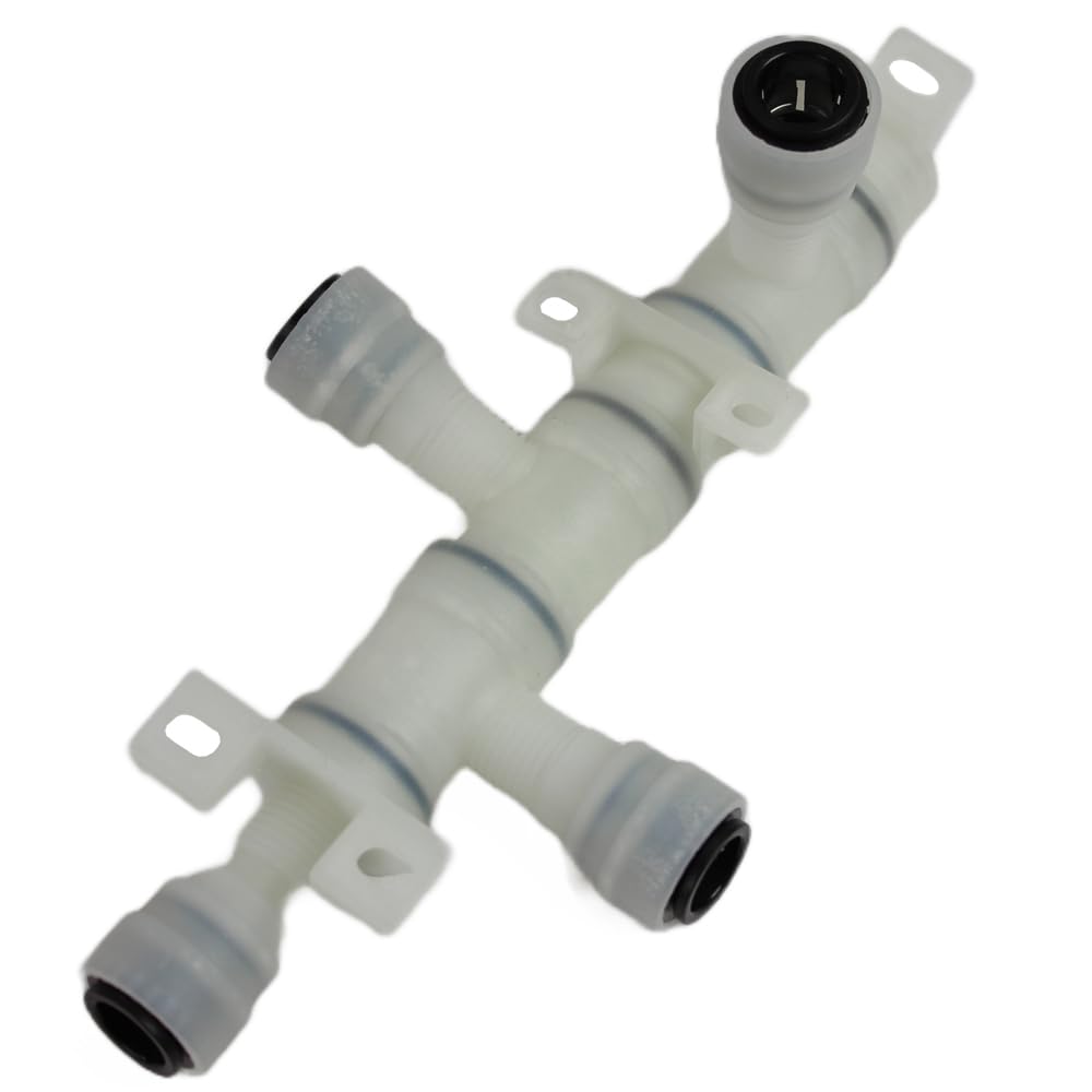John Guest Bloc de distribution d'eau 3 compartiments 12 mm réglable à 360° pour camping-car, caravane, camping-car
