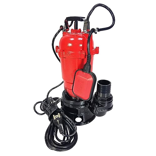 Electrobomba sumergible 2 750W bomba eléctrica para aguas oscuras sucias con flotador