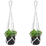 Nogeqi 2 Stück Makramee Blumenampel Hängend Innen, Makramee Pflanzenhänger Innen Hängeampel für...