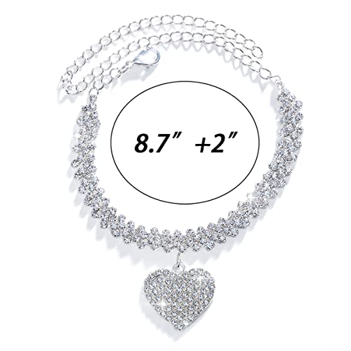 Image of yfstyle Butterfly Ankle Bracelet for Women Rhinestone Anklets Bulk Adjustable Layered Beach Ankle Bracelet Braided Chain Anklet Charm Ankle Bracelet Jewerly Gift
