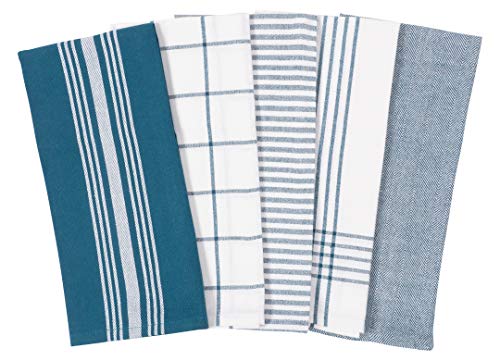 Kaf Home Soho Kitchen Dish Towel Set Of 10 | 18 X 28 Inch Tea Towels | Soft And Absorbent Mixed Set Of Flat Towels (Teal) #TOP2