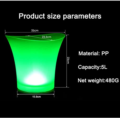 LED IJsemmer, champagne wijndrankjes koelere emmers, 5l kleur veranderende ijsemmers for bruiloften clubs bars bars - Image 7