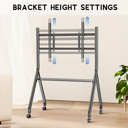 Image of Smart Board Stand with Wheels, 55 /65 /75 /86'' Interactive Whiteboard Stand, Mobile Stand with Four Lockable Wheels, COOLHOOD Stable and Easy to Move for Home Office School Classroom (Only Stand)