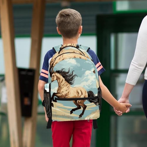 Sac à dos cheval avec trousse à crayons ensemble cartable étudiants multicolore - 6