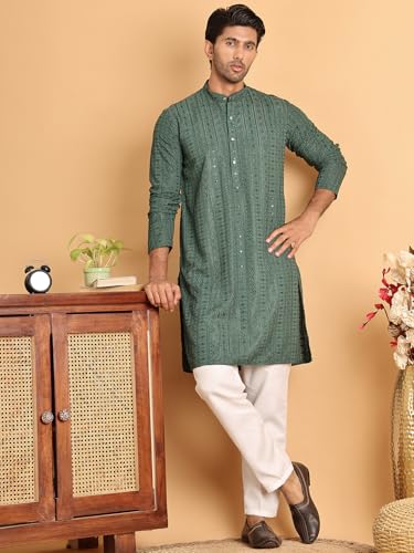 Image of Jompers Embroidered Straight Kurtas for Men