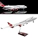 24-Hours 18â€ 1:130 Scale Model Jet British Airways Virgin B747 Model Planes Kits Display Die-cast Airplane with LED Light(Touch or Sound Control)