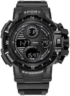 ساعة يد رقمية سوداء للرجال من ماي سوق-ستور كرونوغراف مقاومة للماء للاستخدام الخارجي جي انفانتري شوك للطلاب أسود