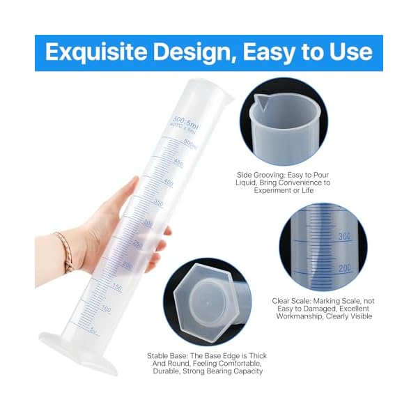 4-Packs-500ml-Plastic-Graduated-CylinderTransparent-Measuring-Cylinder-Set-with-Pour-Spout-2-Sided-Making-Plastic-Lab-Test-Tube-for-Science-Projects-Laboratory-Supplies 4-Packs-500ml-Plastic-Graduated-CylinderTransparent-Measuring-Cylinder-Set-with-Pour-Spout-2-Sided-Making-Plastic-Lab-Test-Tube-for-Science-Projects-Laboratory-Supplies