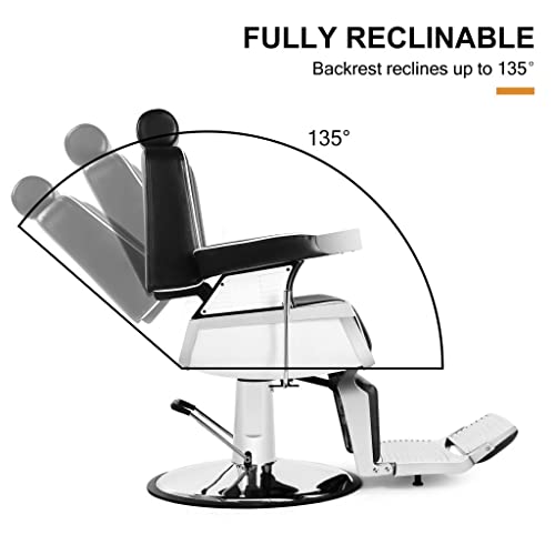 Artist Hand Barber Chair Barbershop Chairs Hydraulic Recline Barber Chairs Salon Chair For Hair Stylist Tattoo Chair Barber Salon Equipment(Black1) #TOP5