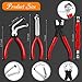 Electrical Disconnect Pliers 4-Pack Professional Set - Automotive Connector & Fuel Line Clip Remover Tools for Cars, Trucks Repair with Rapid Disconnector (Multi-Use Kit) (Red)